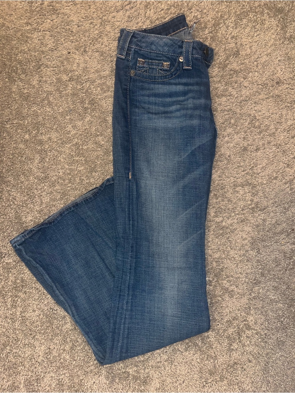 True Religion Women's Dark Blue Flare Jeans